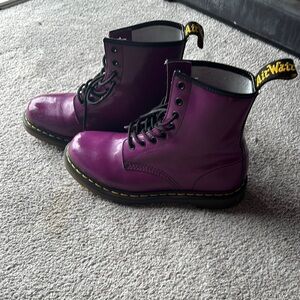 Dr. Martens Purple Leather Boots
